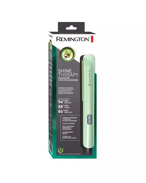 Plancha Alisadora Remington Shine Therapy Aguacate