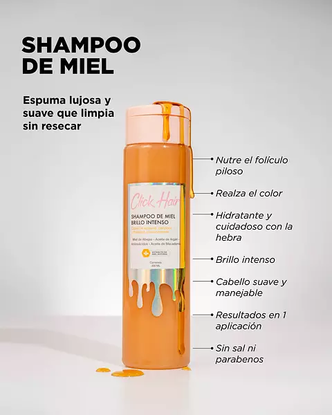 Shampoo De Miel Brillo Intenso Click Hair